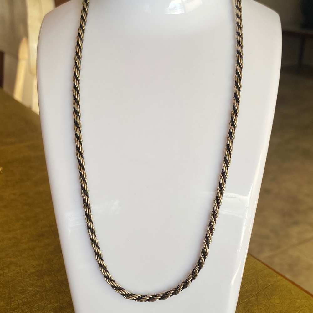 Vintage Black & silver Twisted Rope Necklace